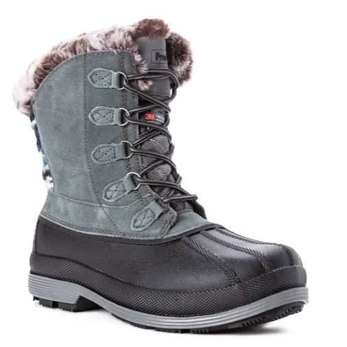 Propet Lumi Tall Lace WBX002S/Grey Women's Winter Boot Discontinued