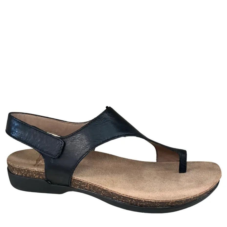 Dansko Reece Waxy Burnished Black Women's Sandal