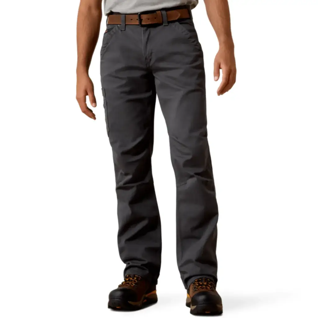 Ariat MNS Rebar M4 Relaxed Washed Twill Dungaree DuraStretch Boot Cut Pants REBAR GREY 10025973