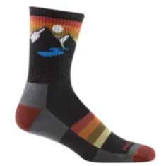 Darn Tough Men's Sunset Ridge Micro Crew Lightweight Cushion Hiking Socks 1997 Charcoal