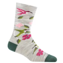 Darn Tough Women's Birds Of A Feather Crew Lightweight No Cushion Lifestyle Socks 6121 Ash