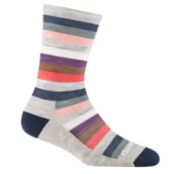 Darn Tough Women's Mystic Stripe Crew Lightweight Cushion Lifestyle Socks 1644 Ash