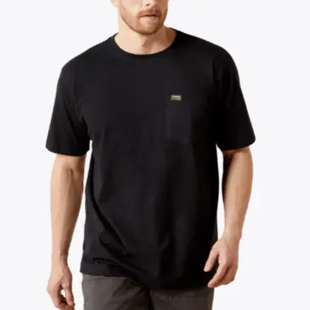 Ariat MNS Rebar Cotton Strong Standard Pocket T-Shirt BLACK 10054518