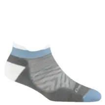 Darn Tough Women's Run No Show Tab Ultra-Lightweight Cushion Running Socks 1047 Silver