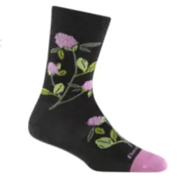 Darn Tough Women's Blossom Crew Lightweight No Cushion Lifestyle Socks 6104 Charcoal