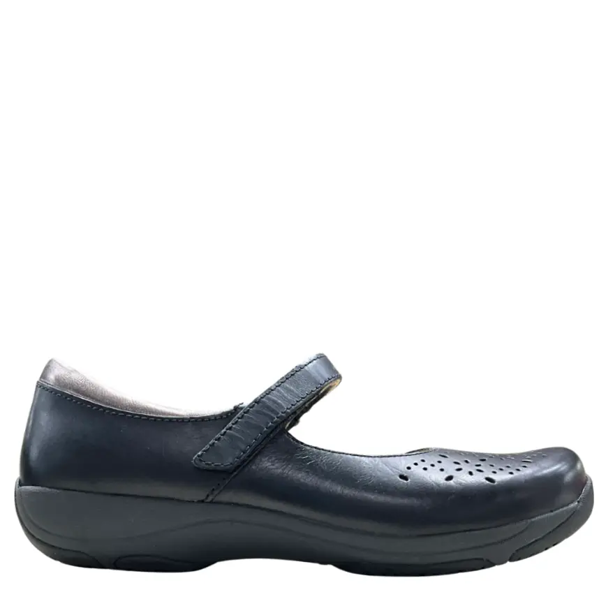 Dansko Stacy Black Waxy Burnished Women's Mary Jane Shoe