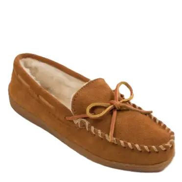 Minnetonka Moccasins Women's Pile Lined Hardsole Brown 3502
