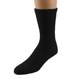 Foundation Diabetic Air Cushion Black Wide Calf