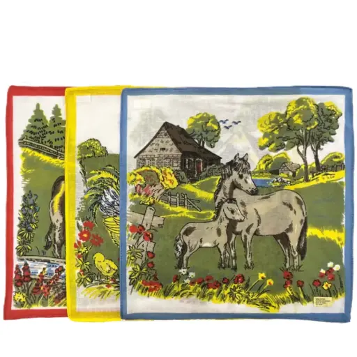 [WA2941] Weaver's Apparel Children's Farm Animal Hanky 2941