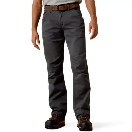 Ariat MNS Rebar M4 Relaxed Washed Twill Dungaree DuraStretch Boot Cut Pants REBAR GREY 10025973