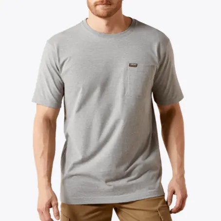 Ariat MNS Rebar Cotton Strong Standard Pocket T-Shirt HEATHER GREY 10054517
