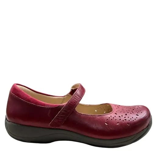 Dansko Stacy Waxy Red Burnished Women's Mary Jane Shoe