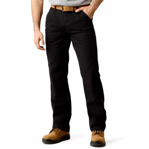 Ariat MNS Rebar M4 Relaxed DuraStretch Made Tough Double Front Stackable Straight Leg Pant BLACK 10030231