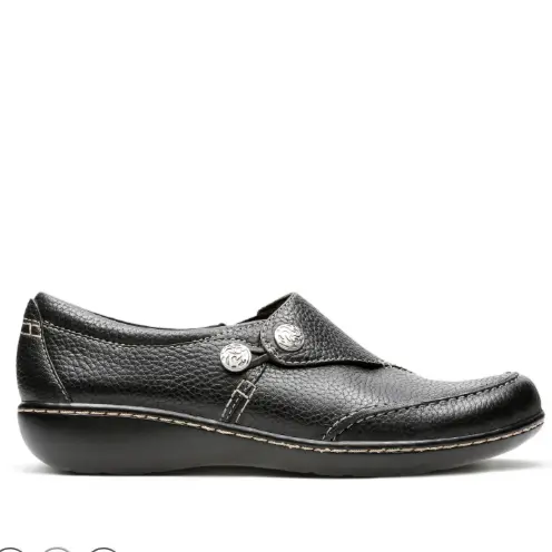 Clarks Ashland Lane Q Black Tumbled Leather